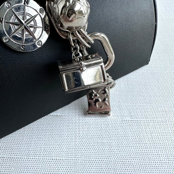 AZ II Charm Bracelet with Watch, Silver Tone, 7.5” + Extender NWT - Picture 3 of 16